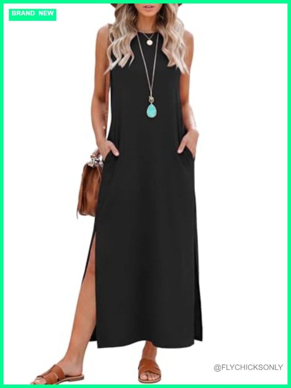 Sleeveless Maxi Dress with Pockets - Soft Stretchy Summer